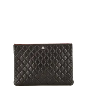 Chanel O Case Clutch Quilted Lambskin