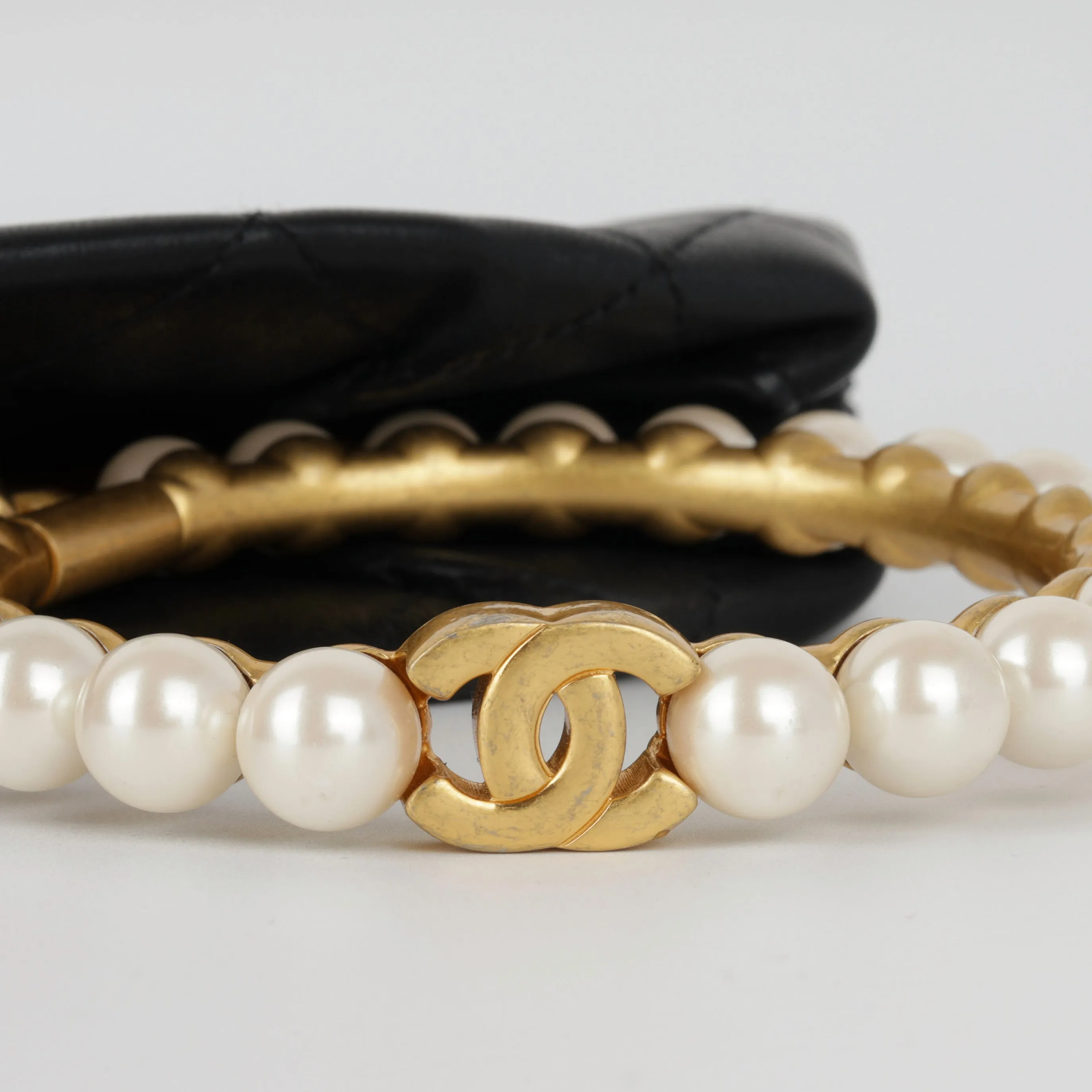 Chanel Pearl Crown Wristlet Clutch