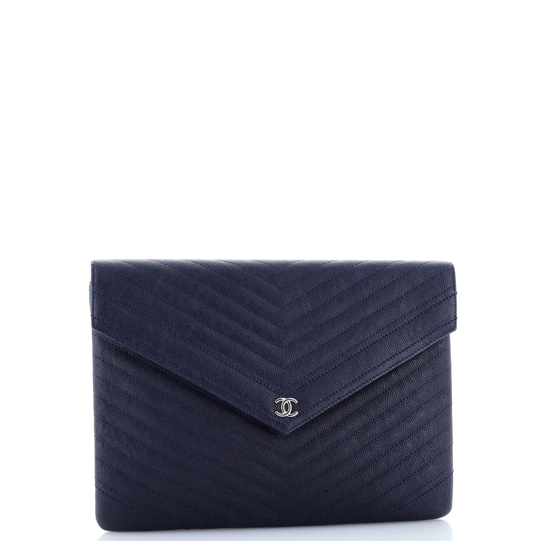 Chanel Statement Pouch Chevron Caviar