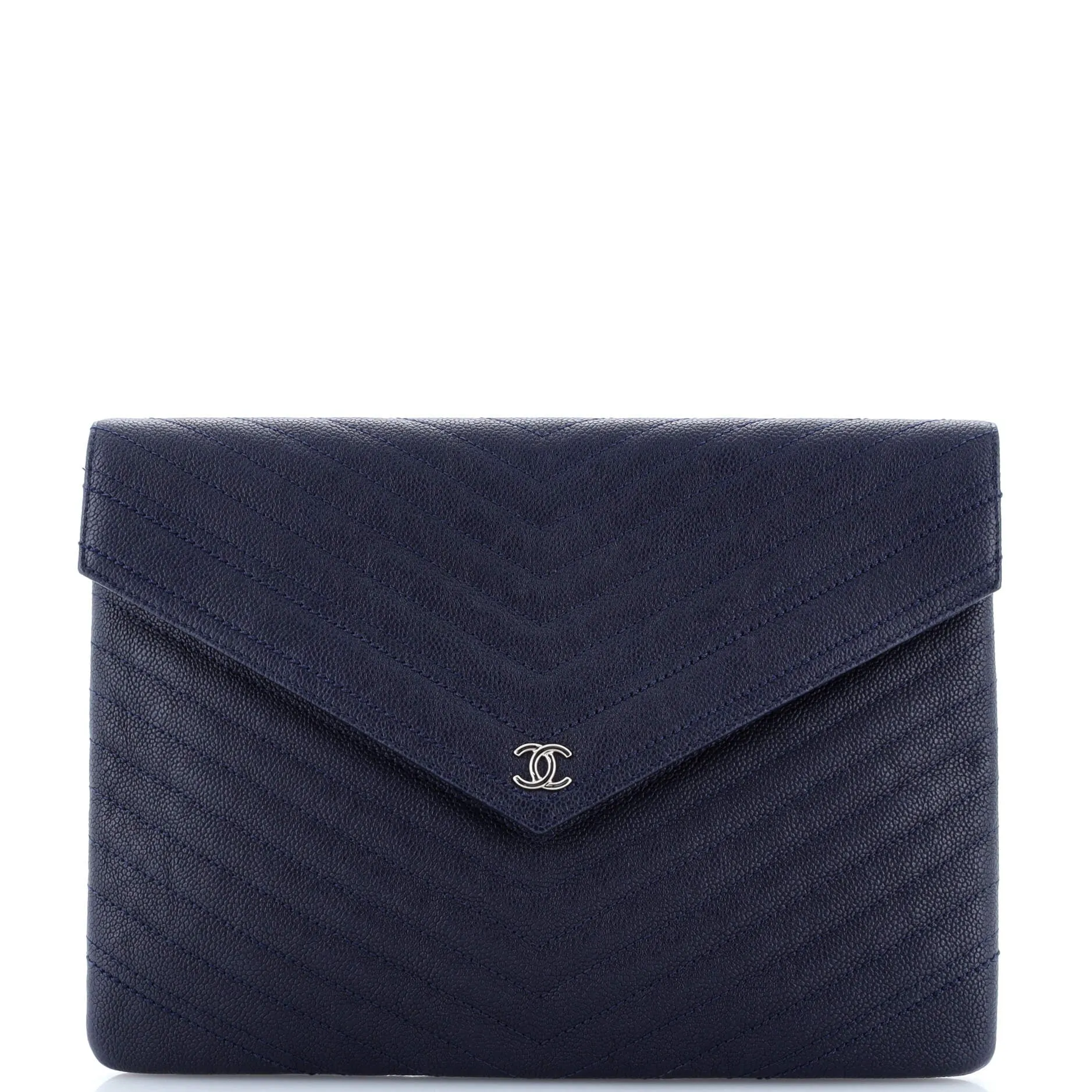 Chanel Statement Pouch Chevron Caviar