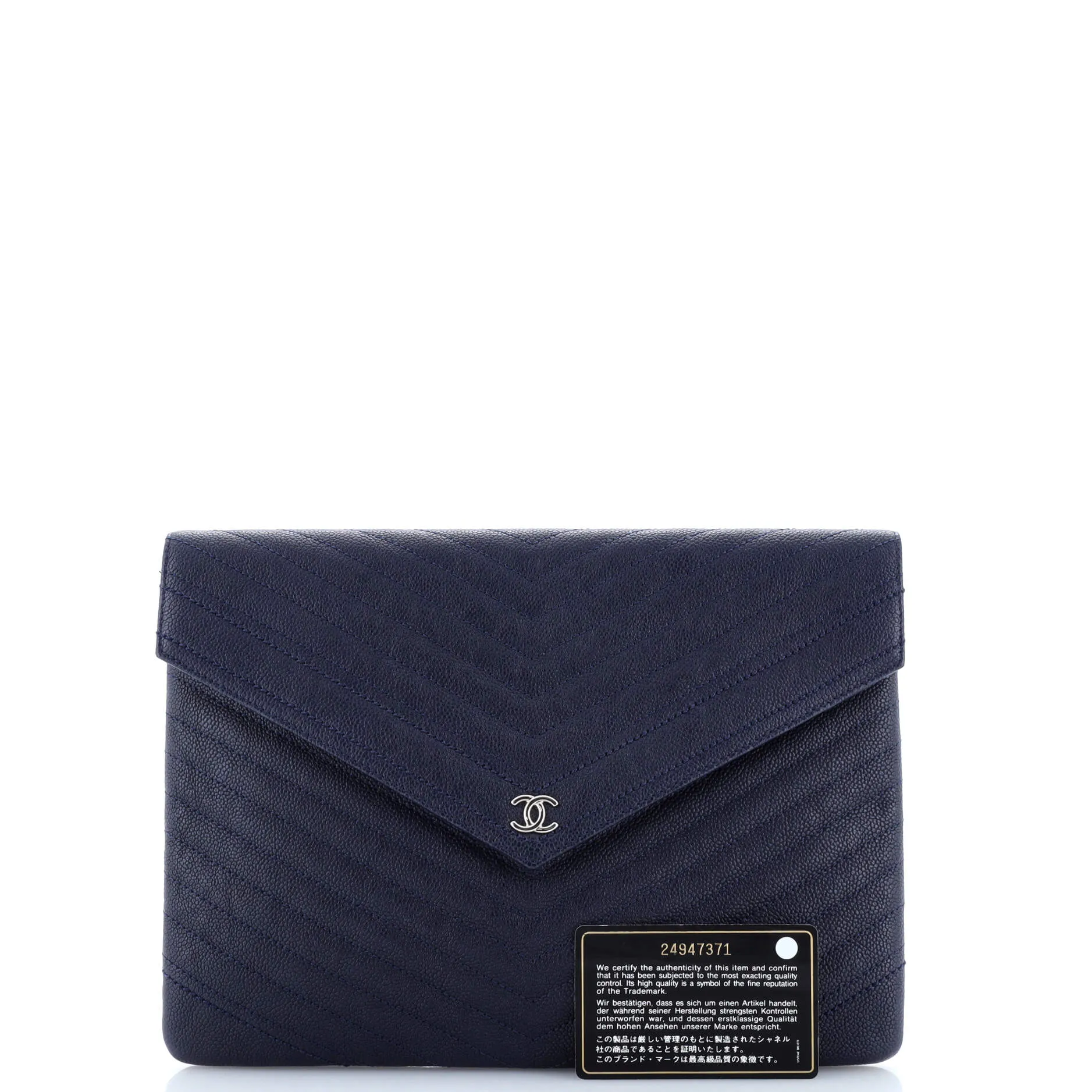 Chanel Statement Pouch Chevron Caviar