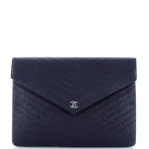 Chanel Statement Pouch Chevron Caviar