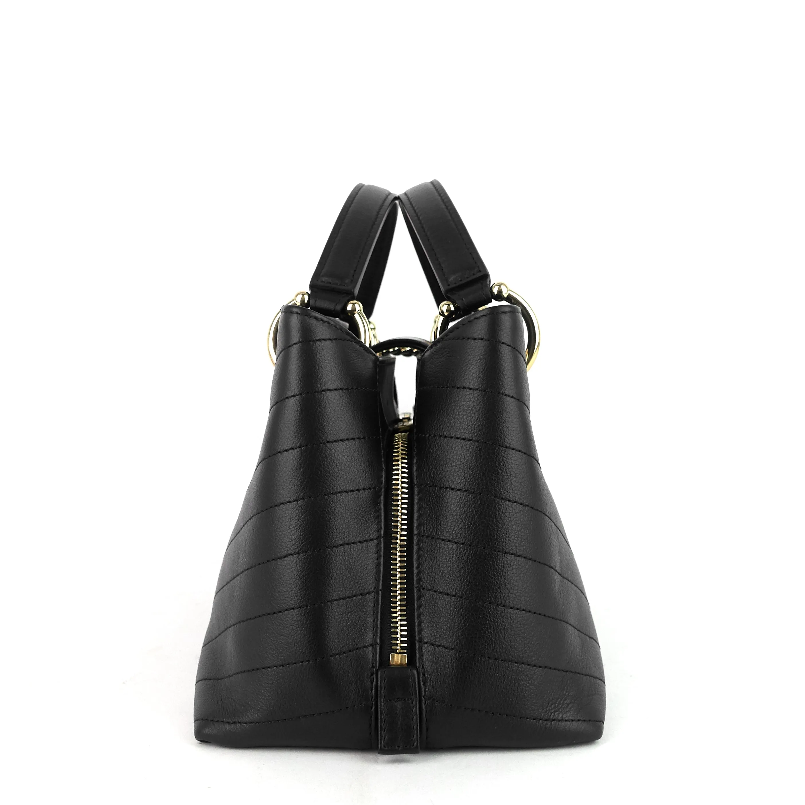 Chevron Chic Top Handle Small Calfskin Tote Bag
