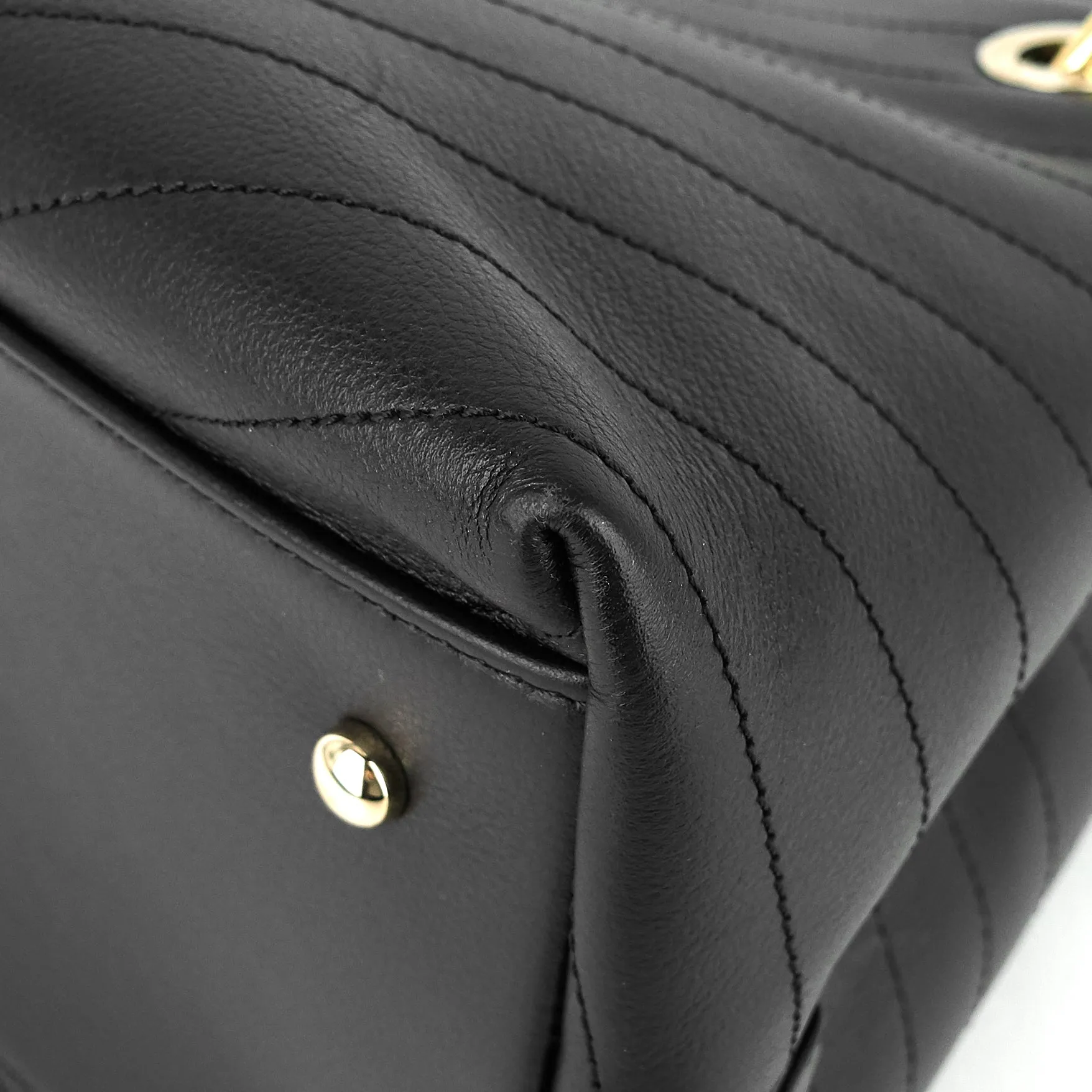 Chevron Chic Top Handle Small Calfskin Tote Bag