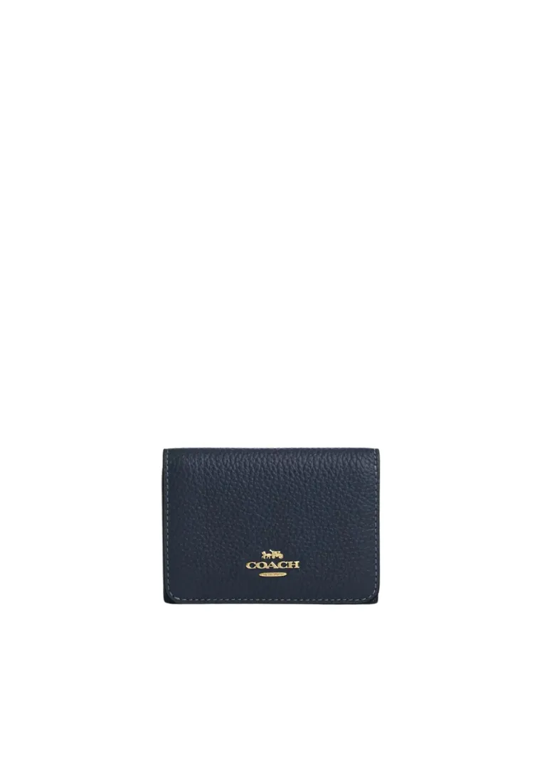 Coach Card Holder Wallet Signature Canvas With Cherry Print In Denim Multi CZ448