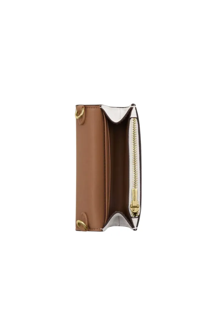 Coach Mini Envelope Wallet With Strap Signature Canvas In Sand Chalk CX162