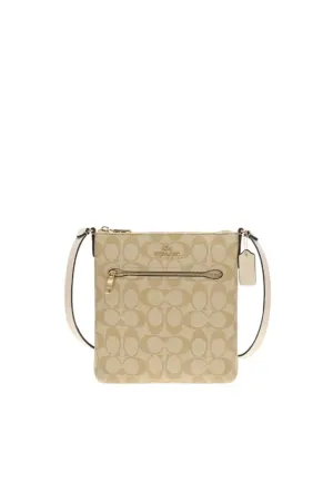 Coach Mini Rowan File Bag In Signature Canvas In Light Khaki Chalk CS182
