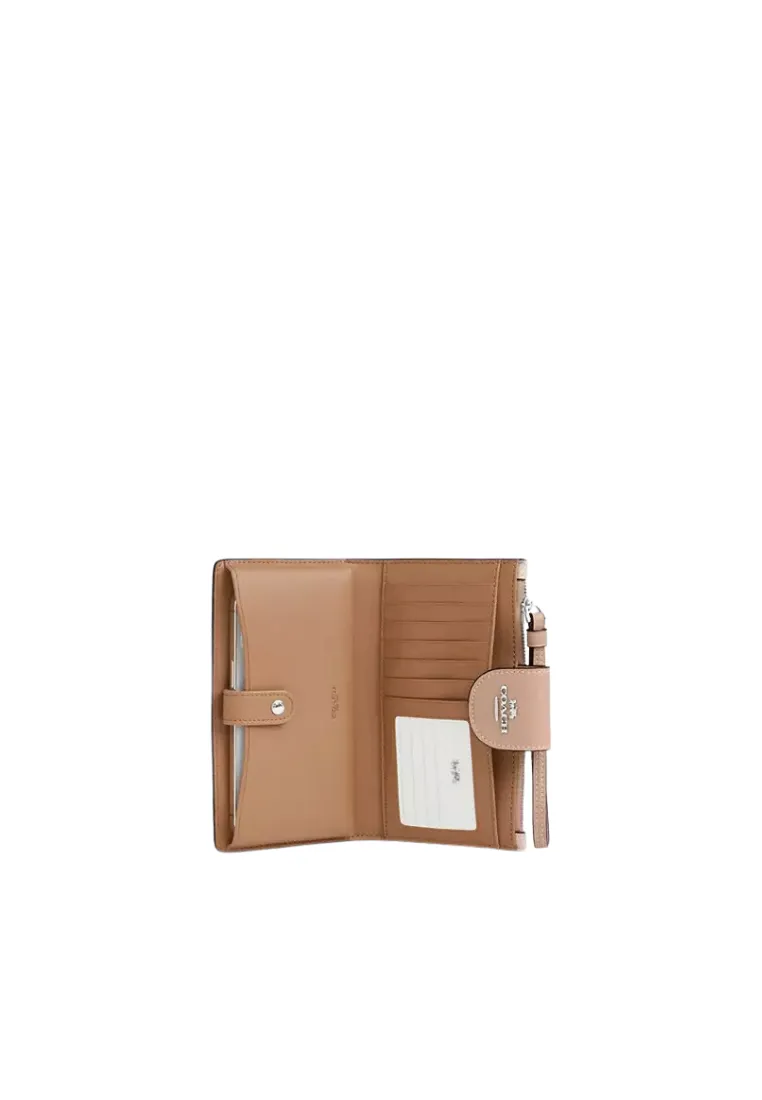 Coach Phone Wallet Signature Canvas In Sand Taupe CW780