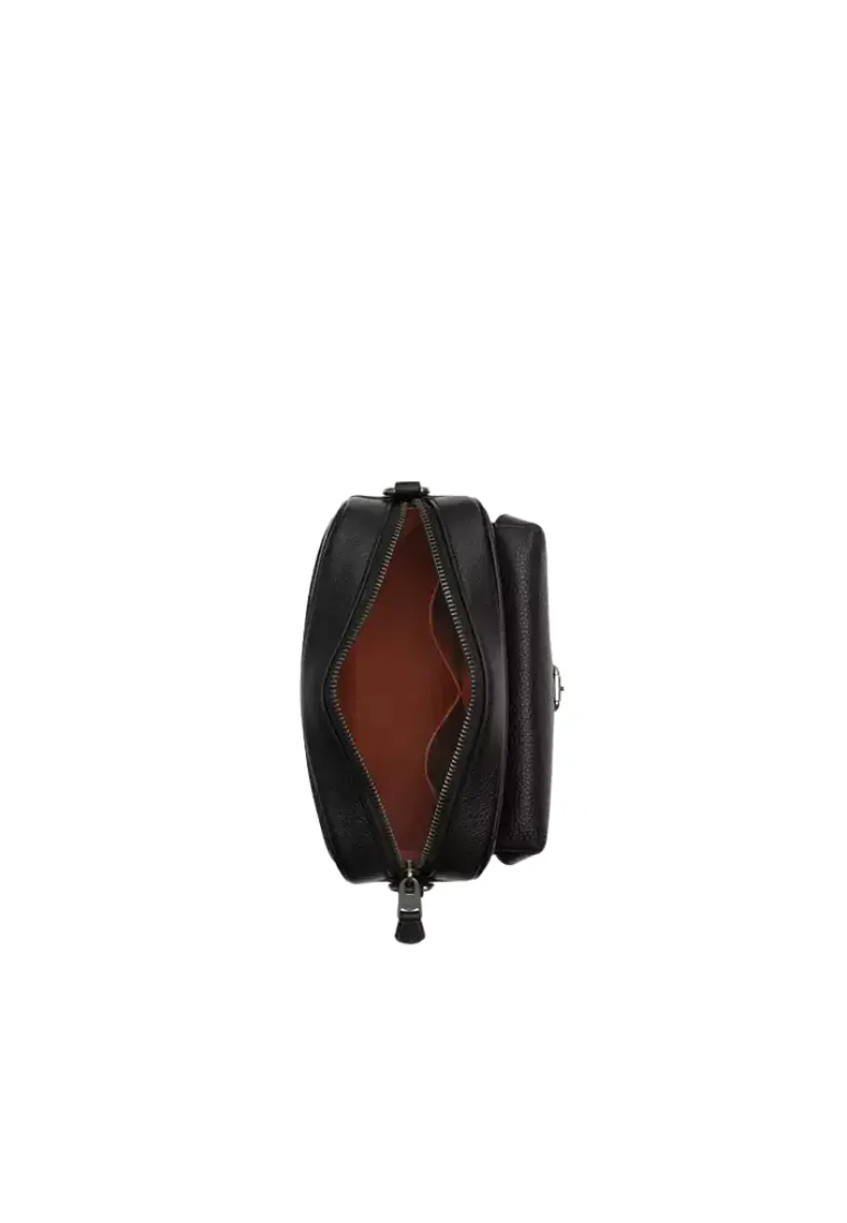 Coach Warner Crossbody Bag Signature Canvas In Charcoal Black CW217