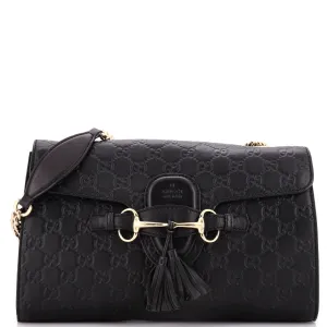 Emily Chain Flap Bag Guccissima Leather