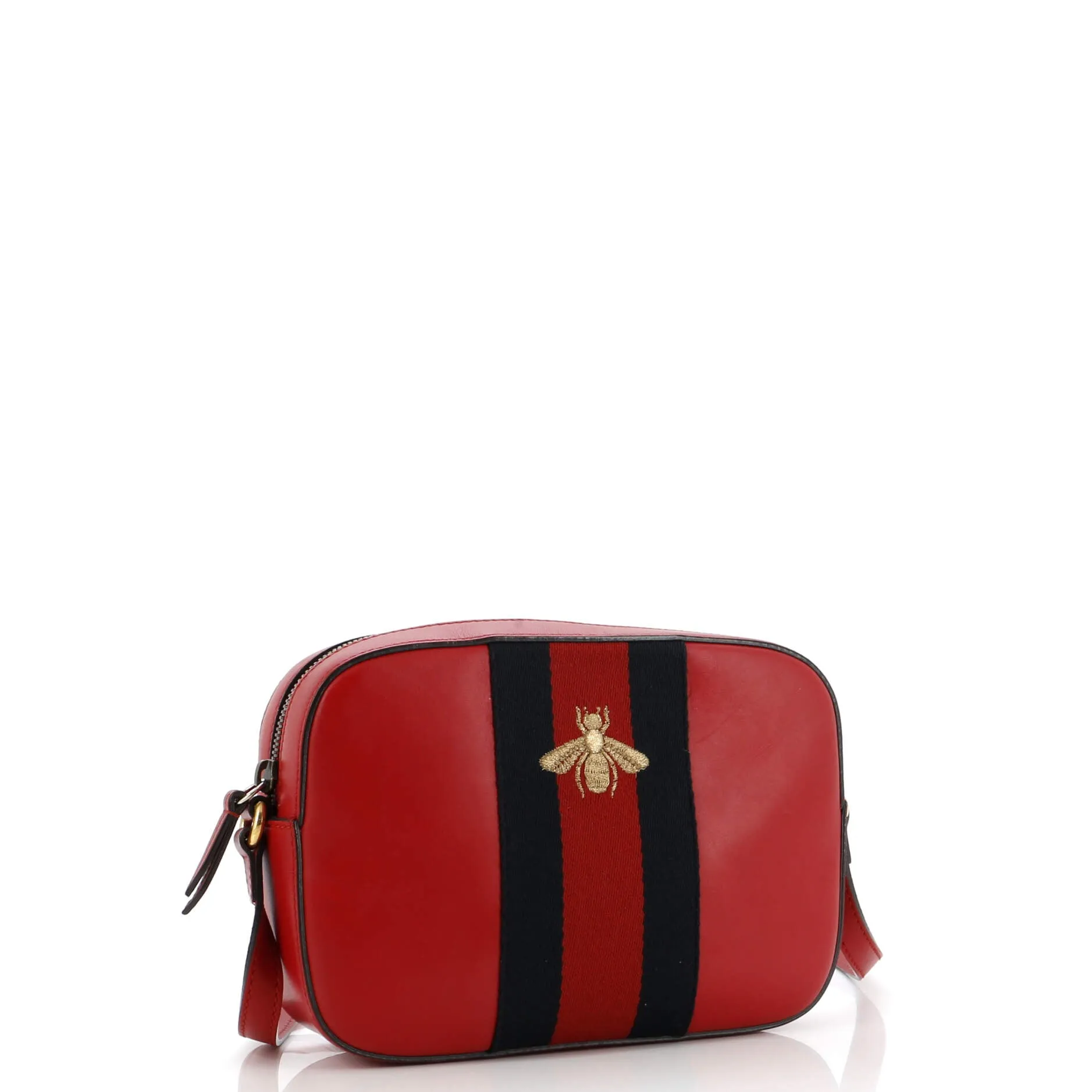 Gucci Bee Web Camera Bag Leather