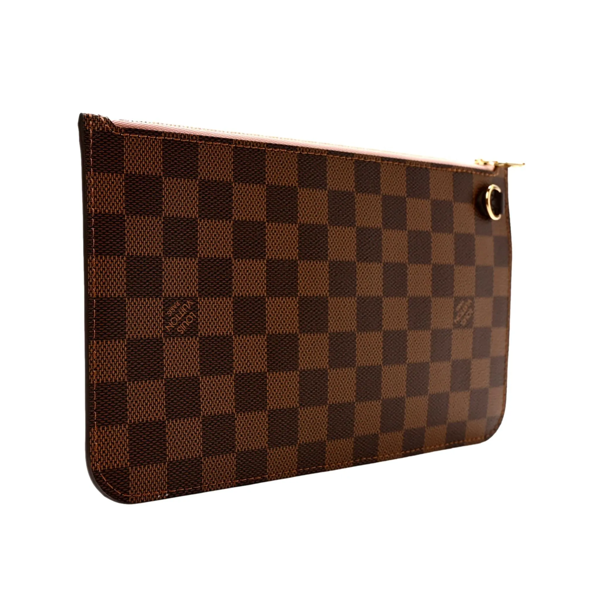 Louis Vuitton Neverfull Pouchette Damier Brown Wristlet Clutch Pouch Bag