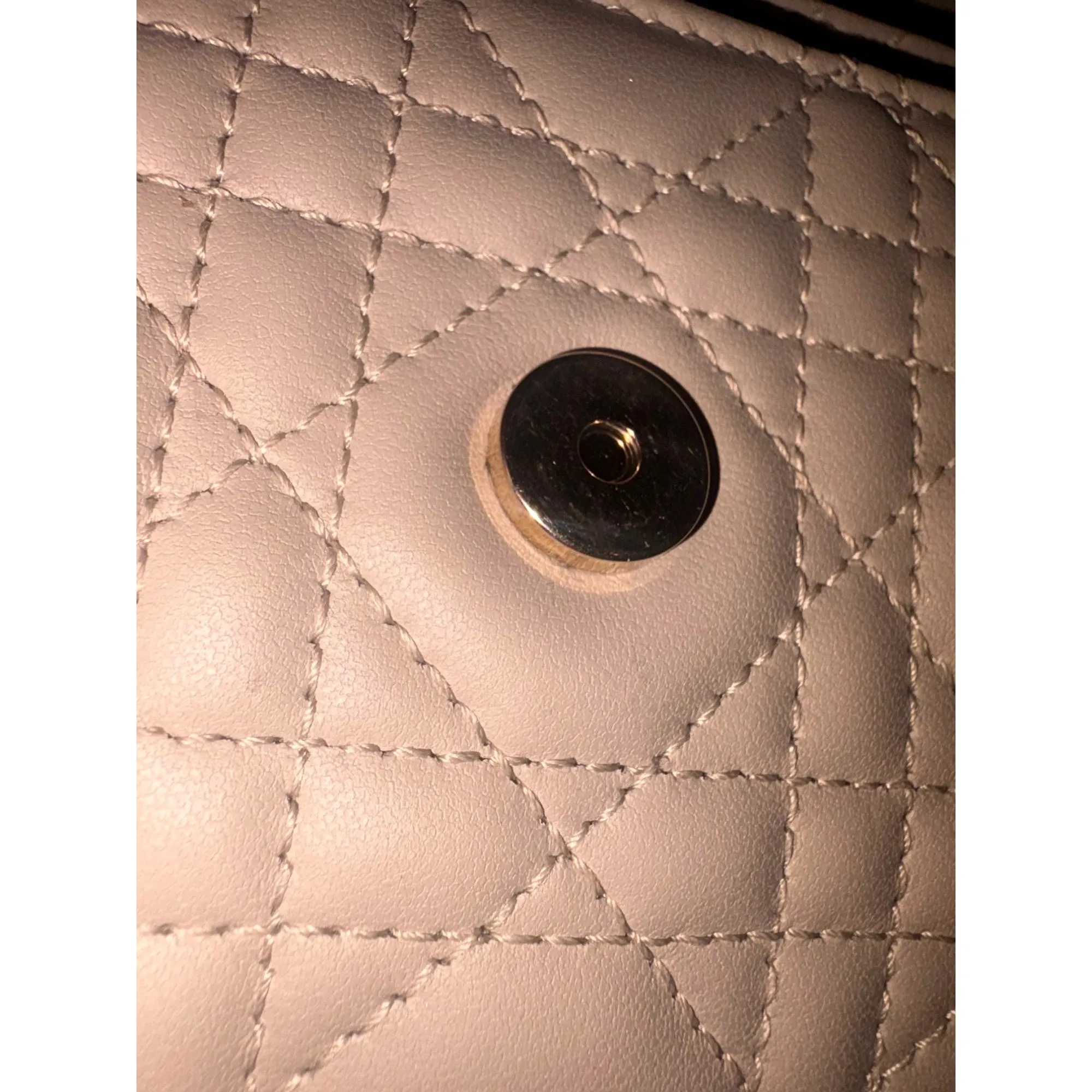 My Dior Daily Pouch with Chain Powder Beige Cannage Lambskin