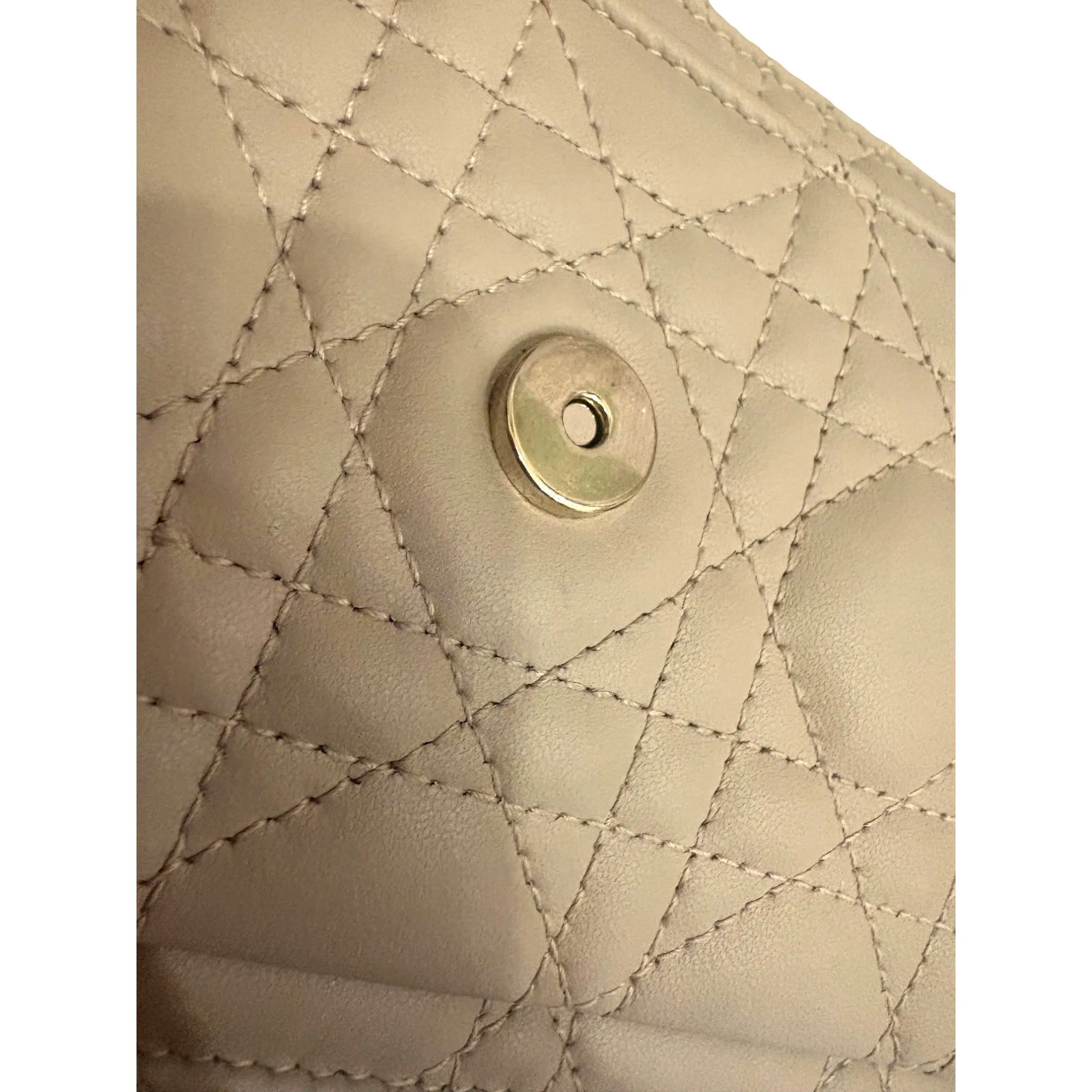 My Dior Daily Pouch with Chain Powder Beige Cannage Lambskin