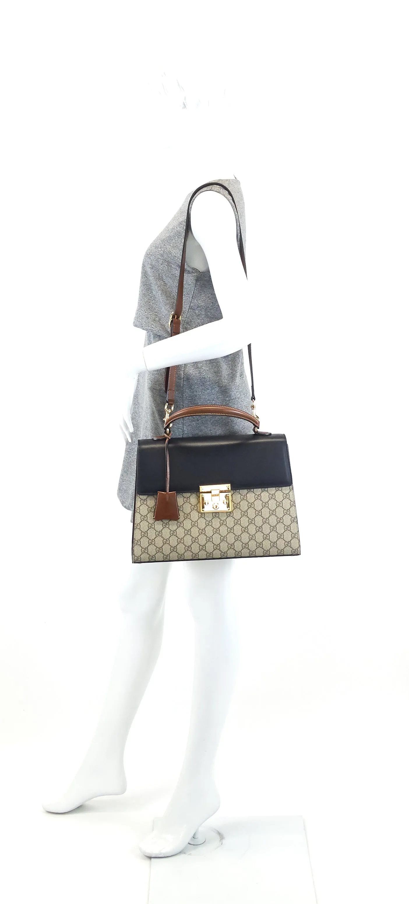 Padlock Supreme Monogram Canvas Top Handle Medium Bag