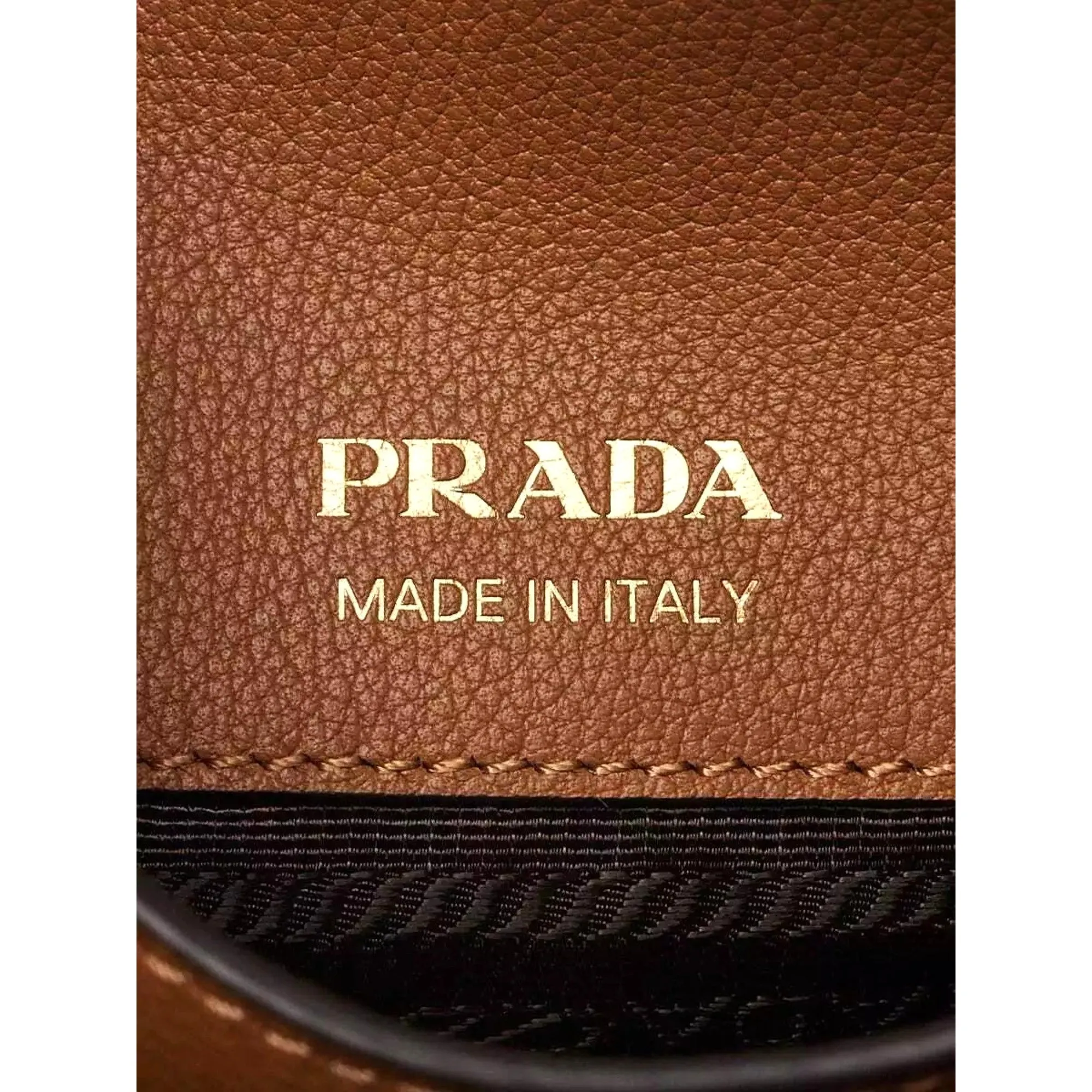Prada Soft Grain Leather Caramel Brown Small Shoulder Bag Tote