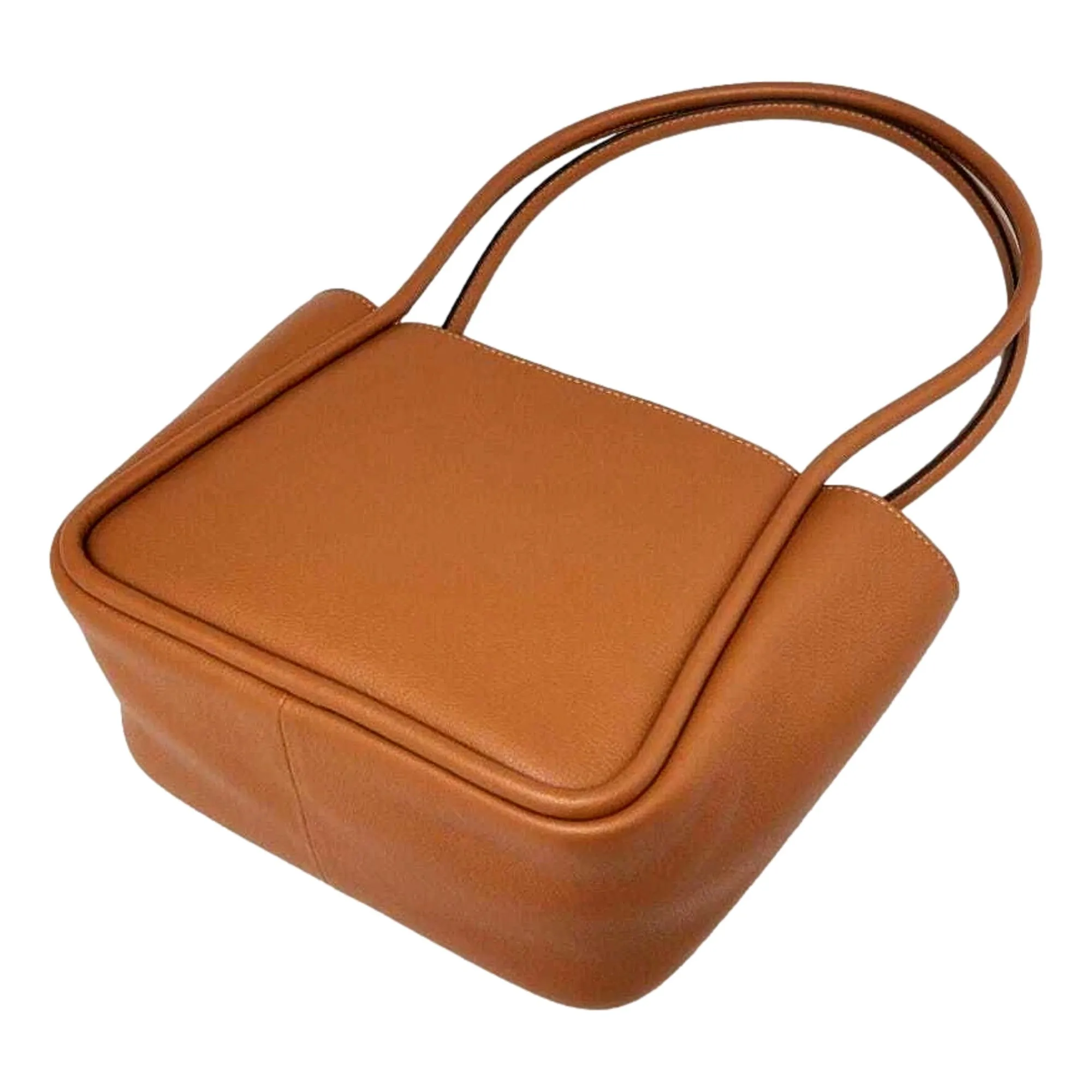 Prada Soft Grain Leather Caramel Brown Small Shoulder Bag Tote