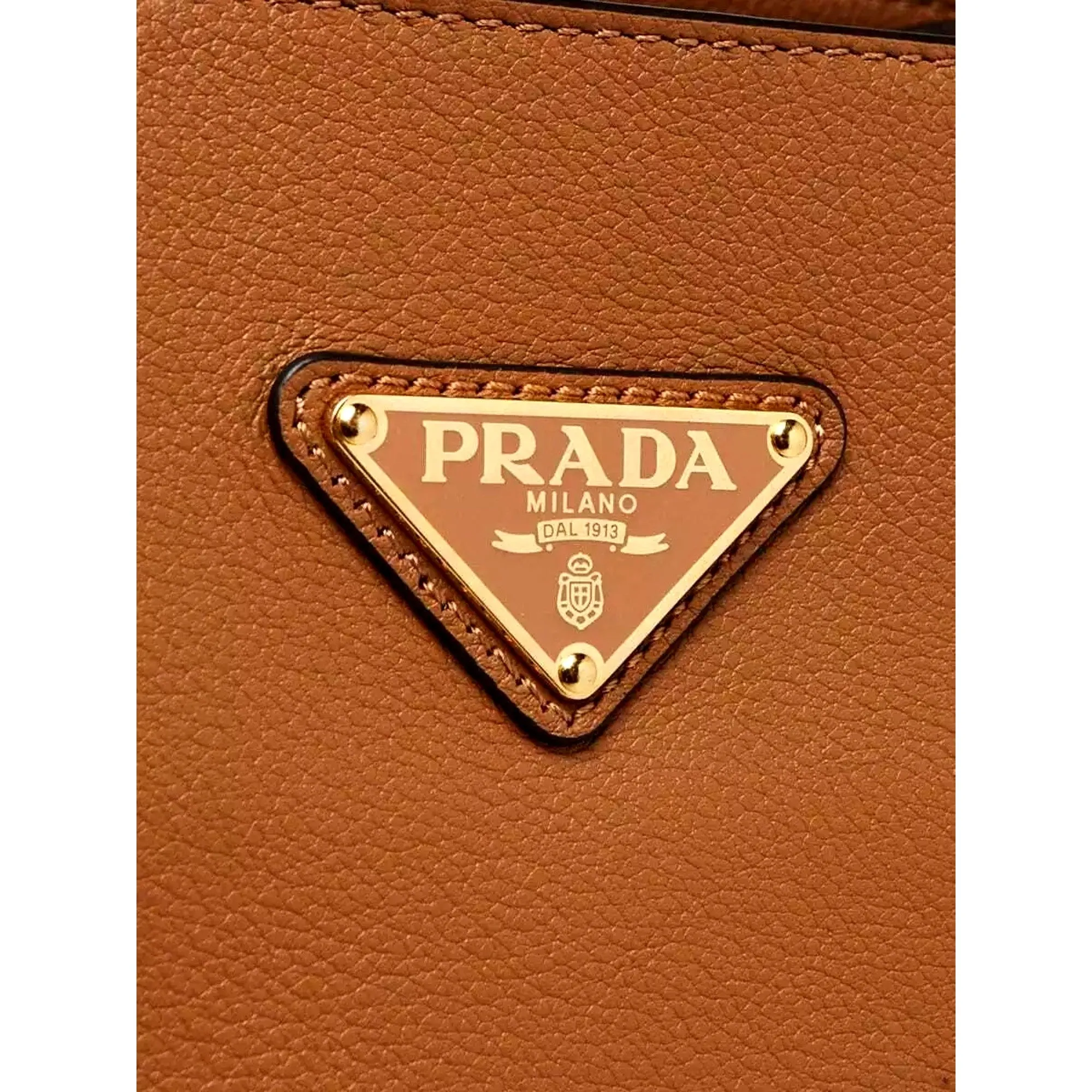 Prada Soft Grain Leather Caramel Brown Small Shoulder Bag Tote