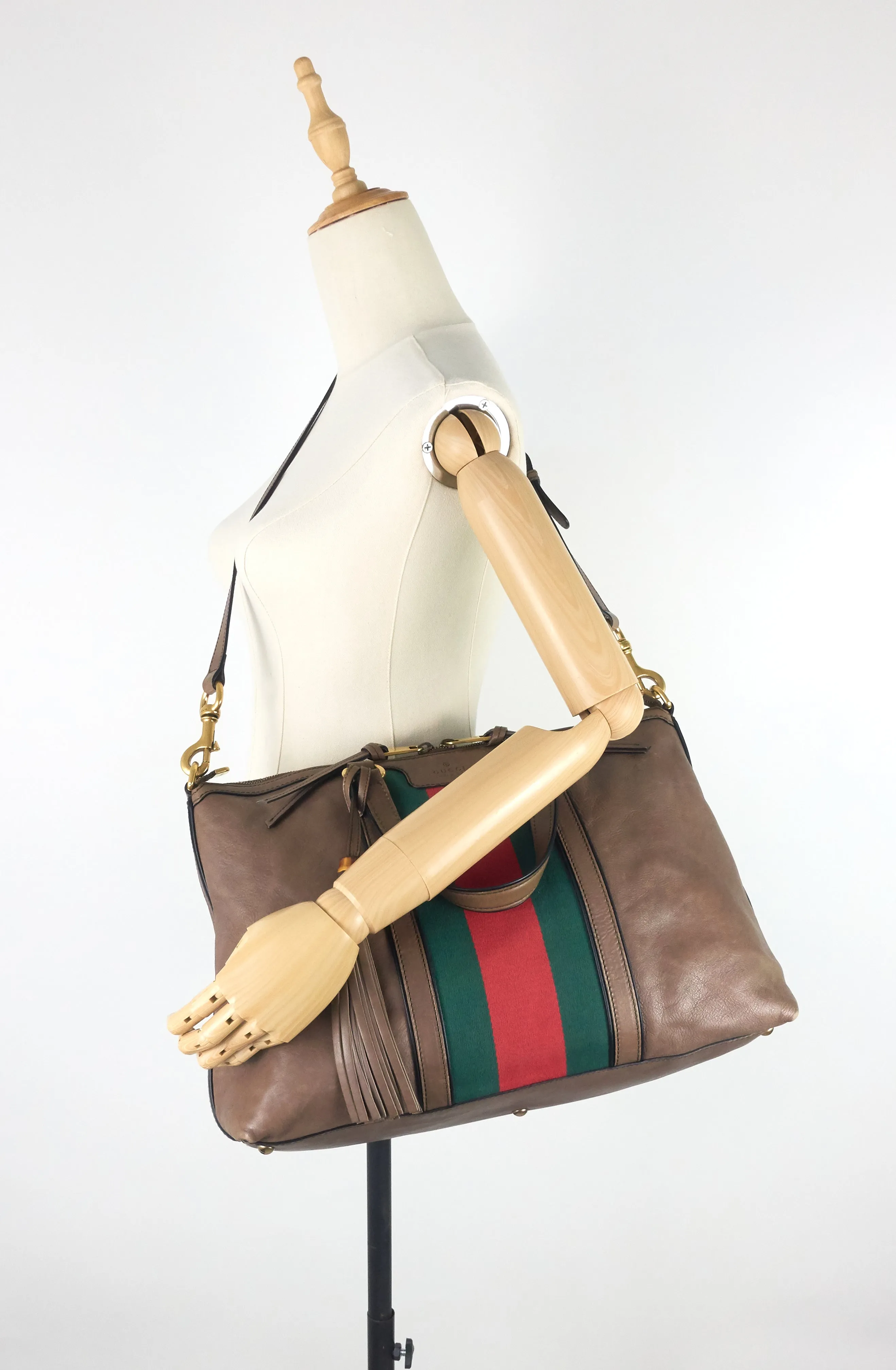 Raina Web Top Handle Medium Leather Bag