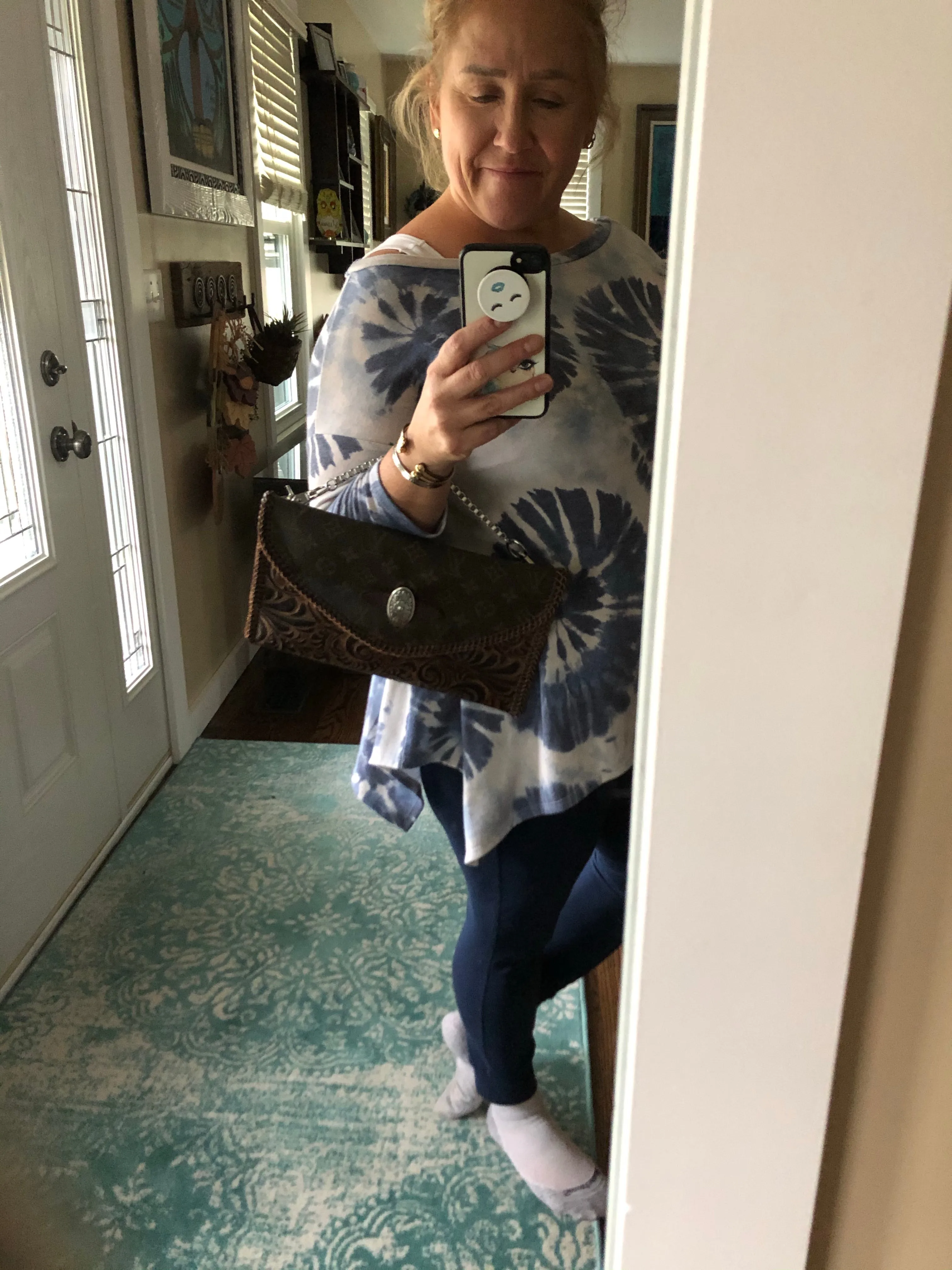 The Eagle - Monogram with Brown/Black Swirl Vintage Crossbody/Clutch Bag