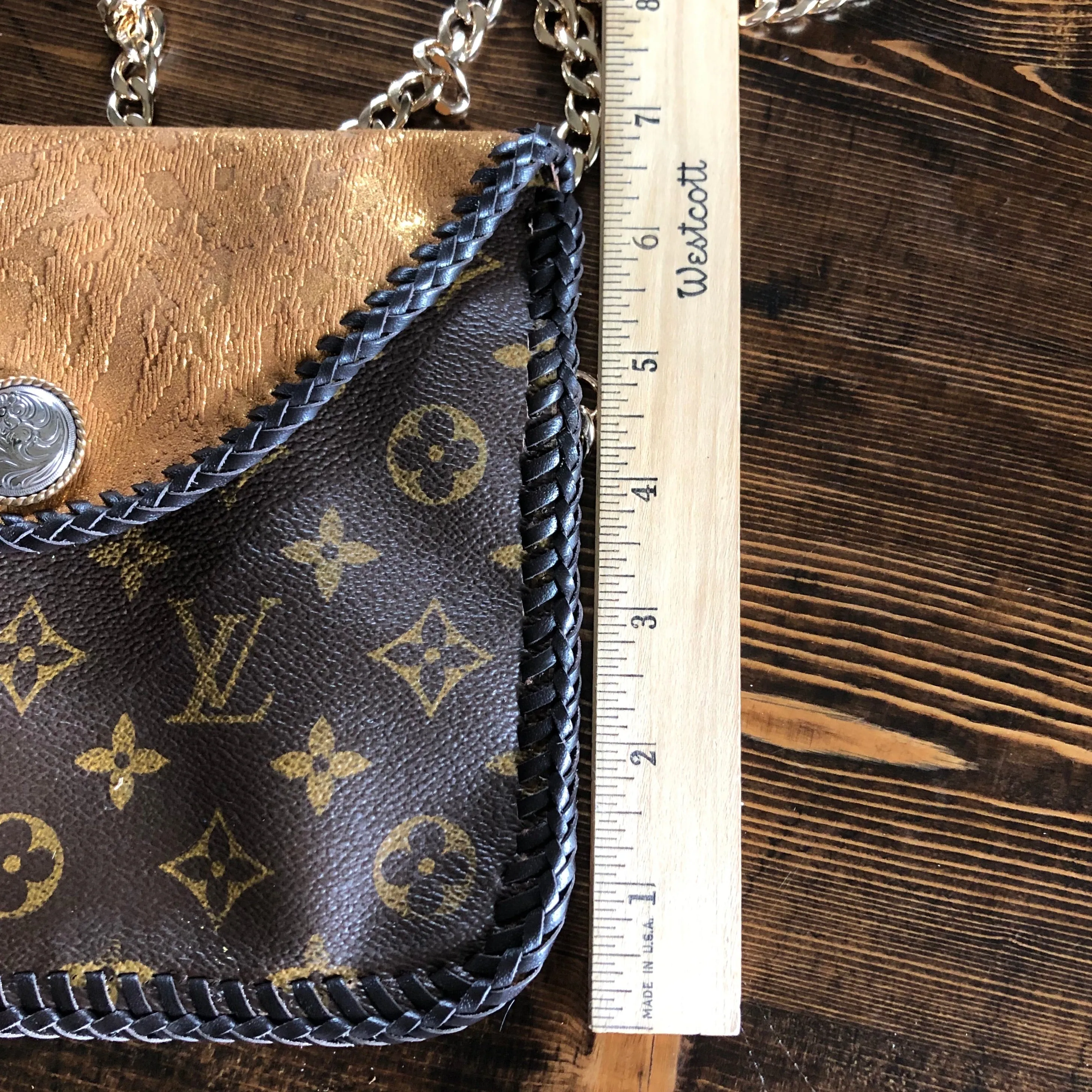 The Falcon with Back Pocket - Golden Vintage Wristlet/Crossbody/Clutch