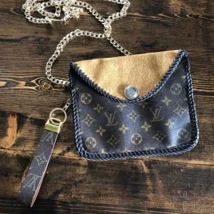 The Falcon with Back Pocket - Golden Vintage Wristlet/Crossbody/Clutch