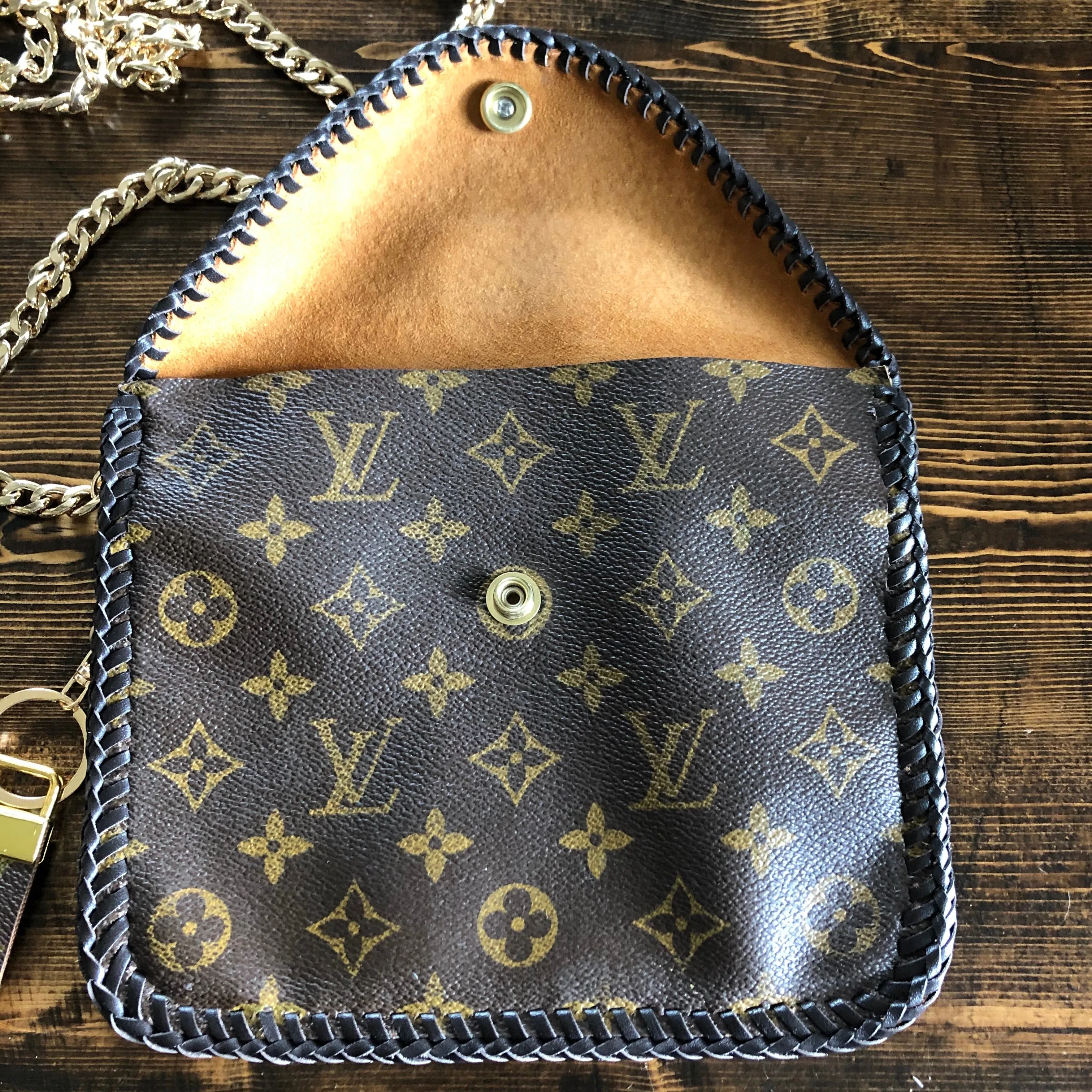 The Falcon with Back Pocket - Golden Vintage Wristlet/Crossbody/Clutch