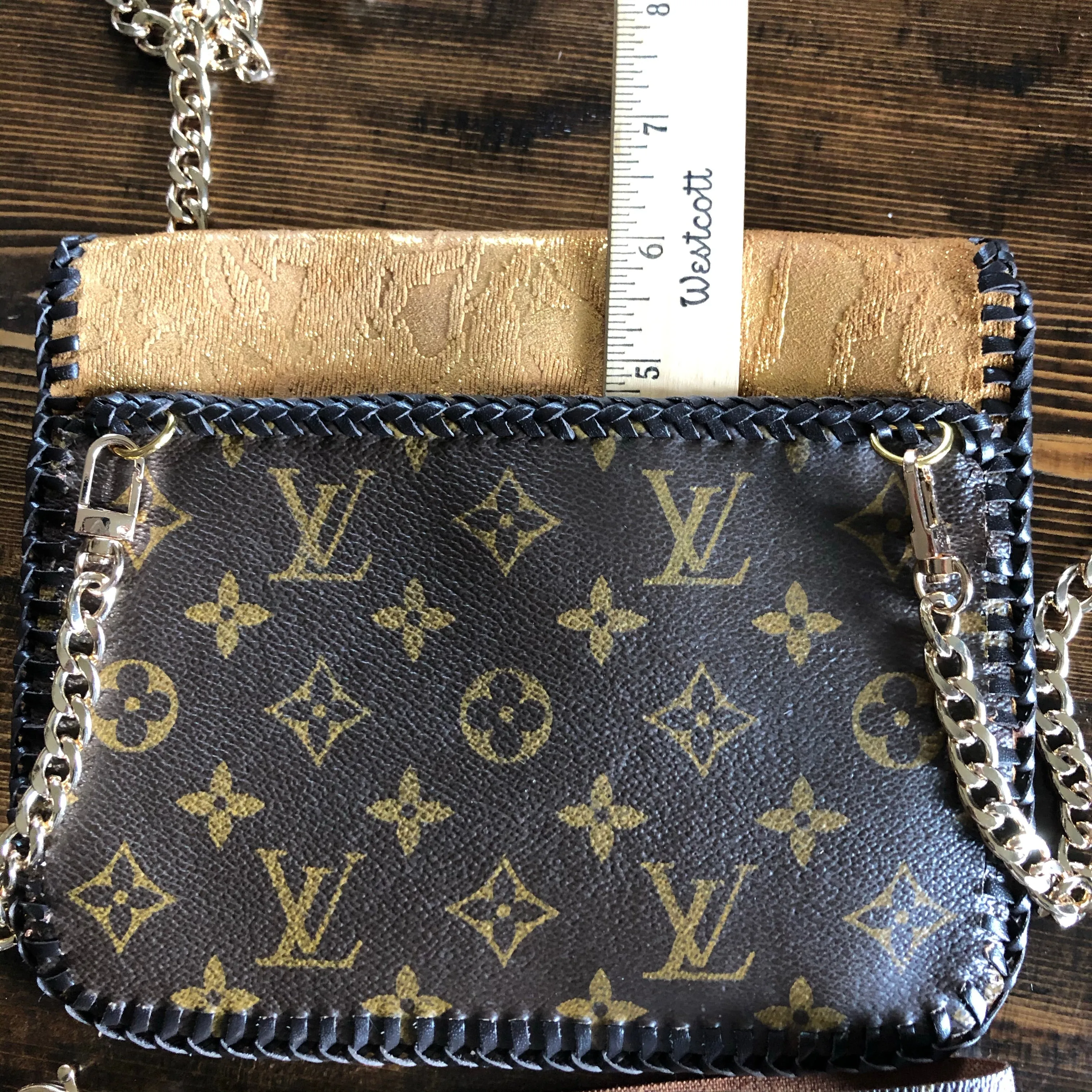 The Falcon with Back Pocket - Golden Vintage Wristlet/Crossbody/Clutch