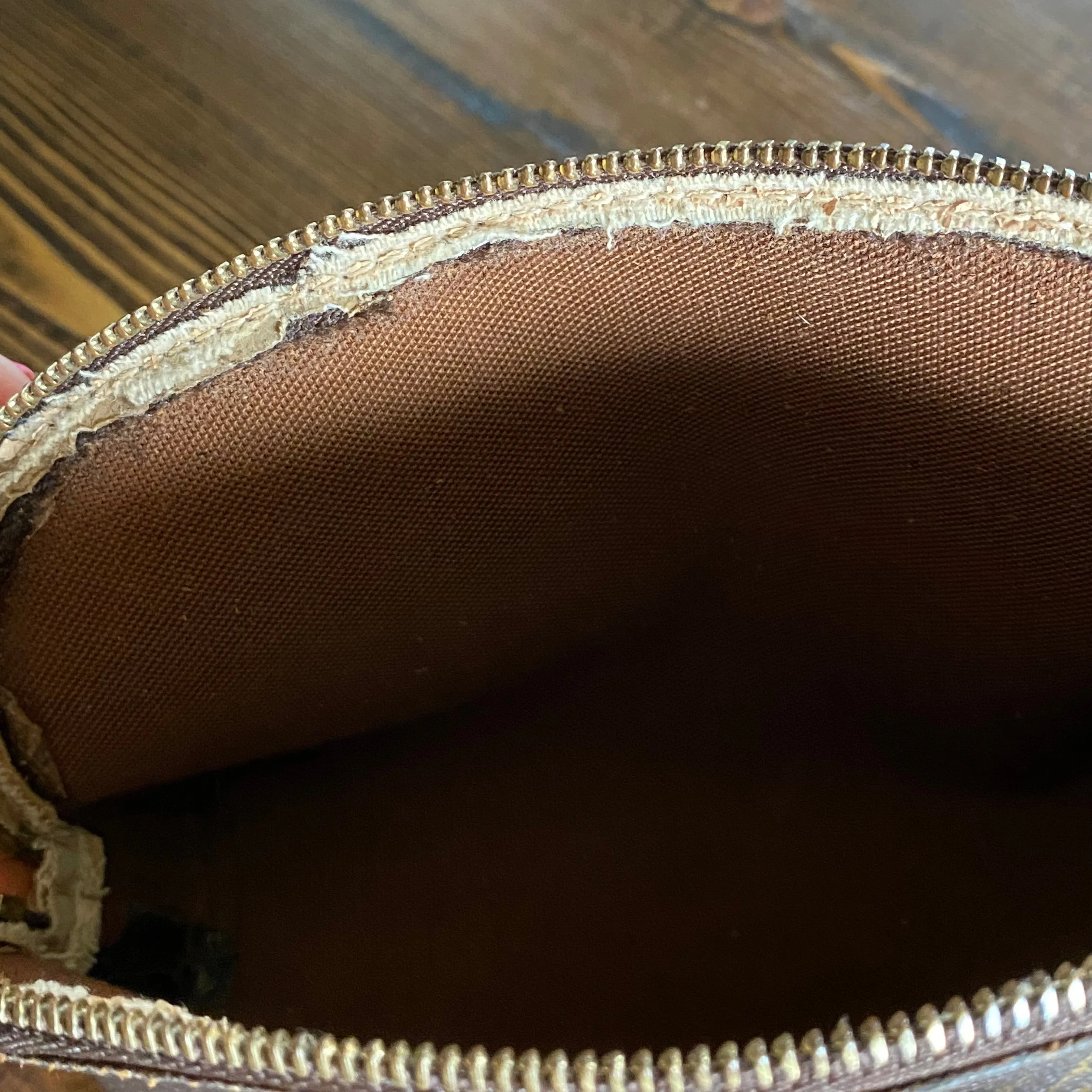 The Junco - Vintage Monogram in Brown Crossbody Bag