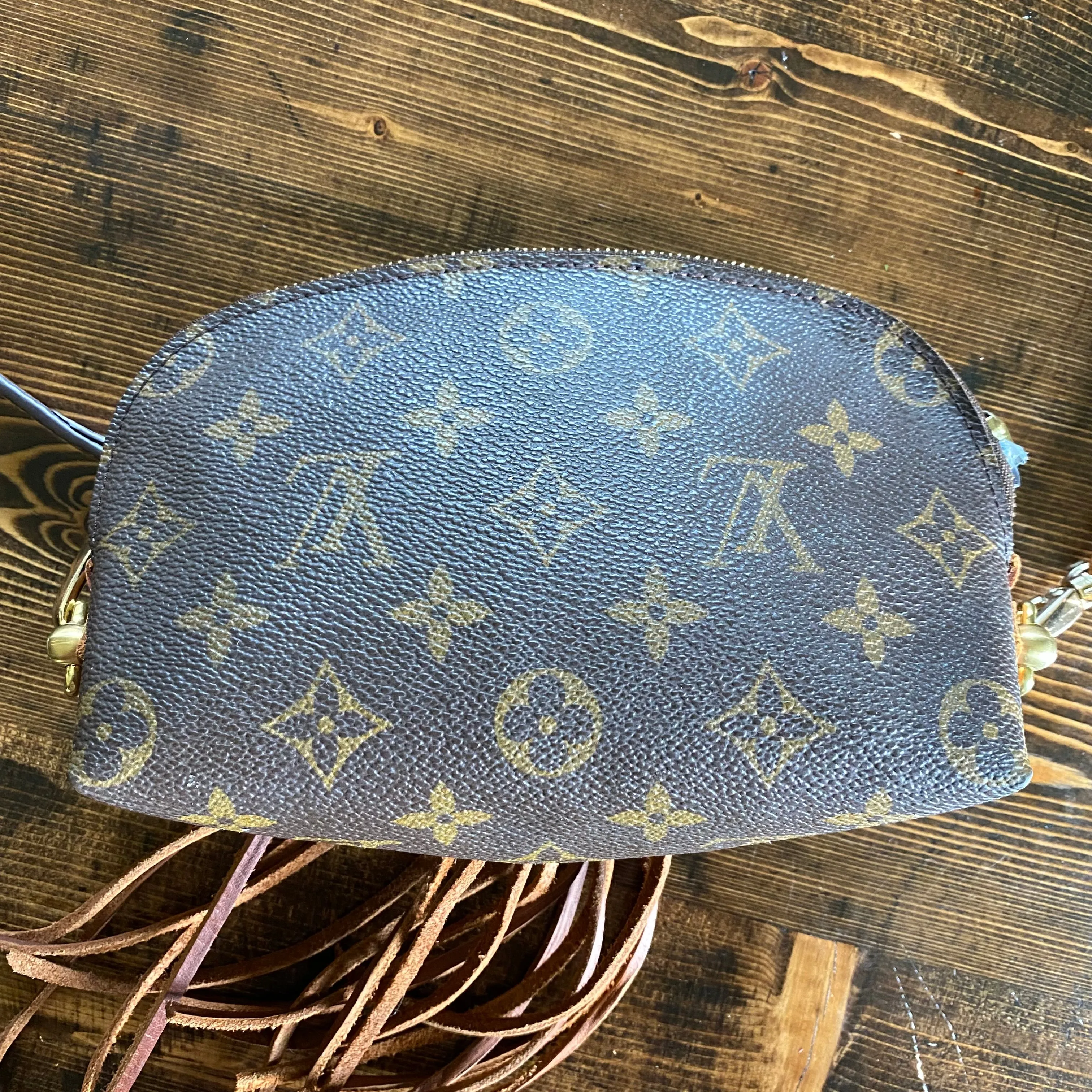 The Junco - Vintage Monogram in Brown Crossbody Bag