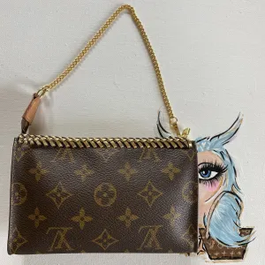 The Junco - Vintage Monogram in Gold Wristlet