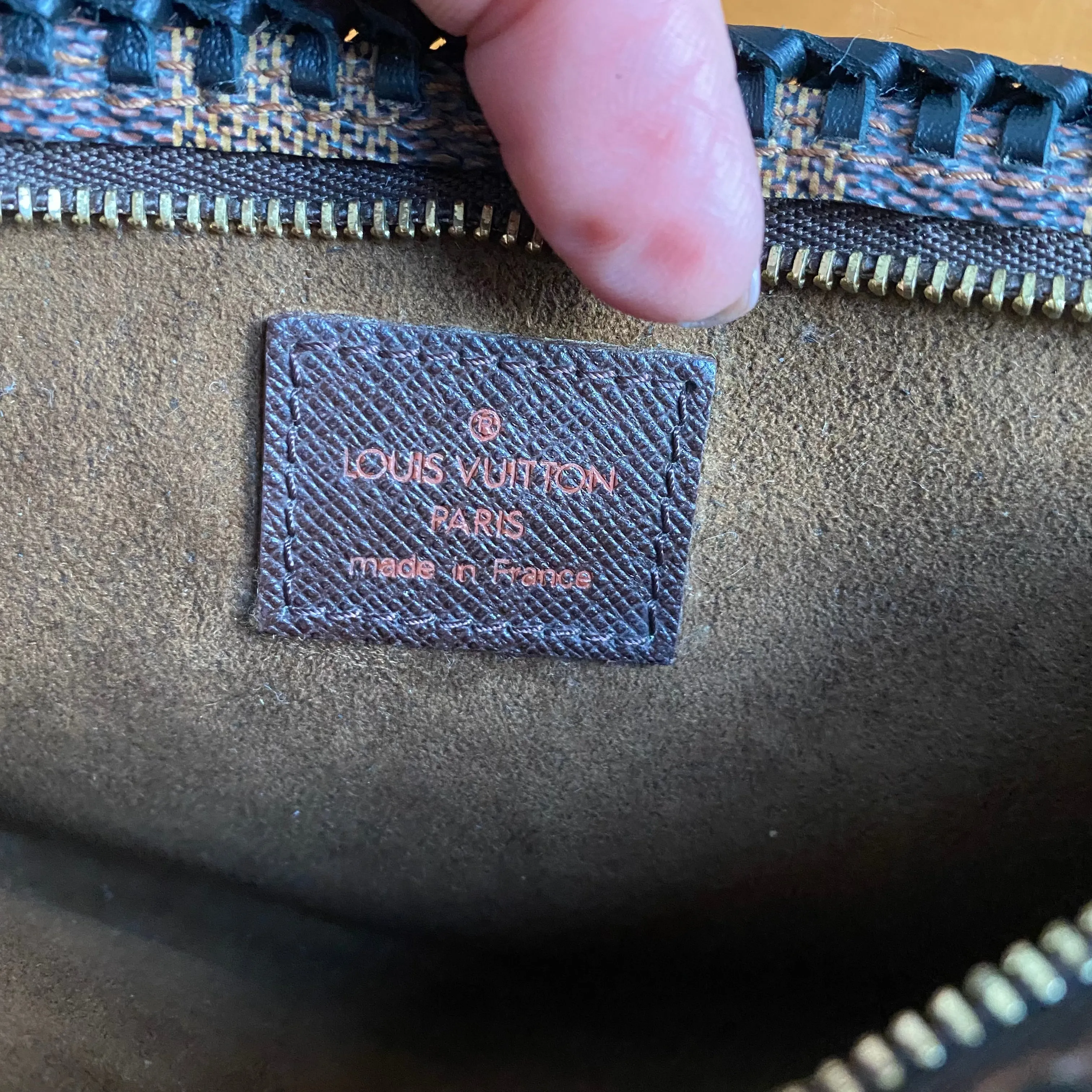 The Junco Wristlet - Vintage Damier Ebene in Black