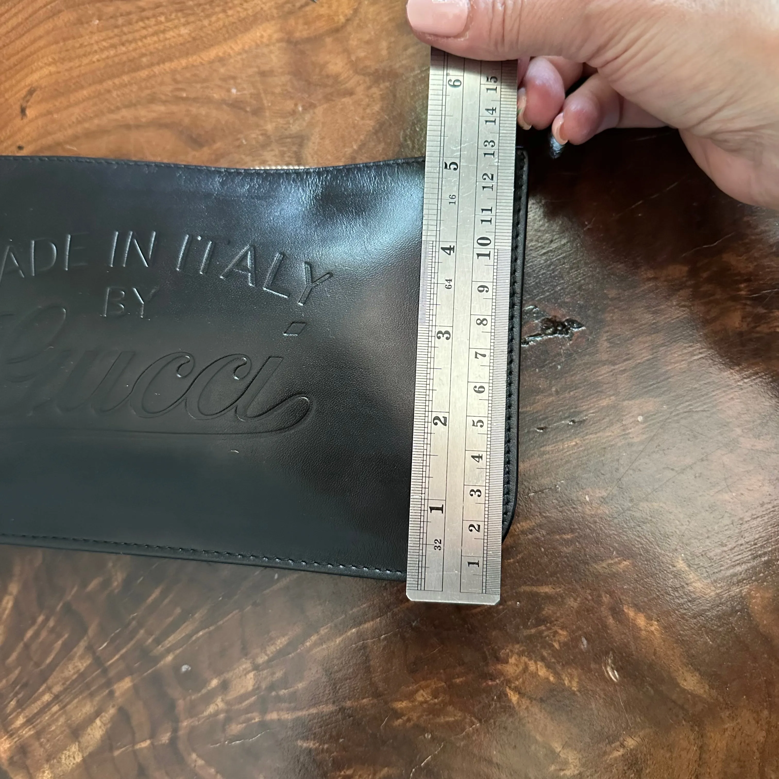 The Junco Wristlet - Vintage Leather Gucci in Black