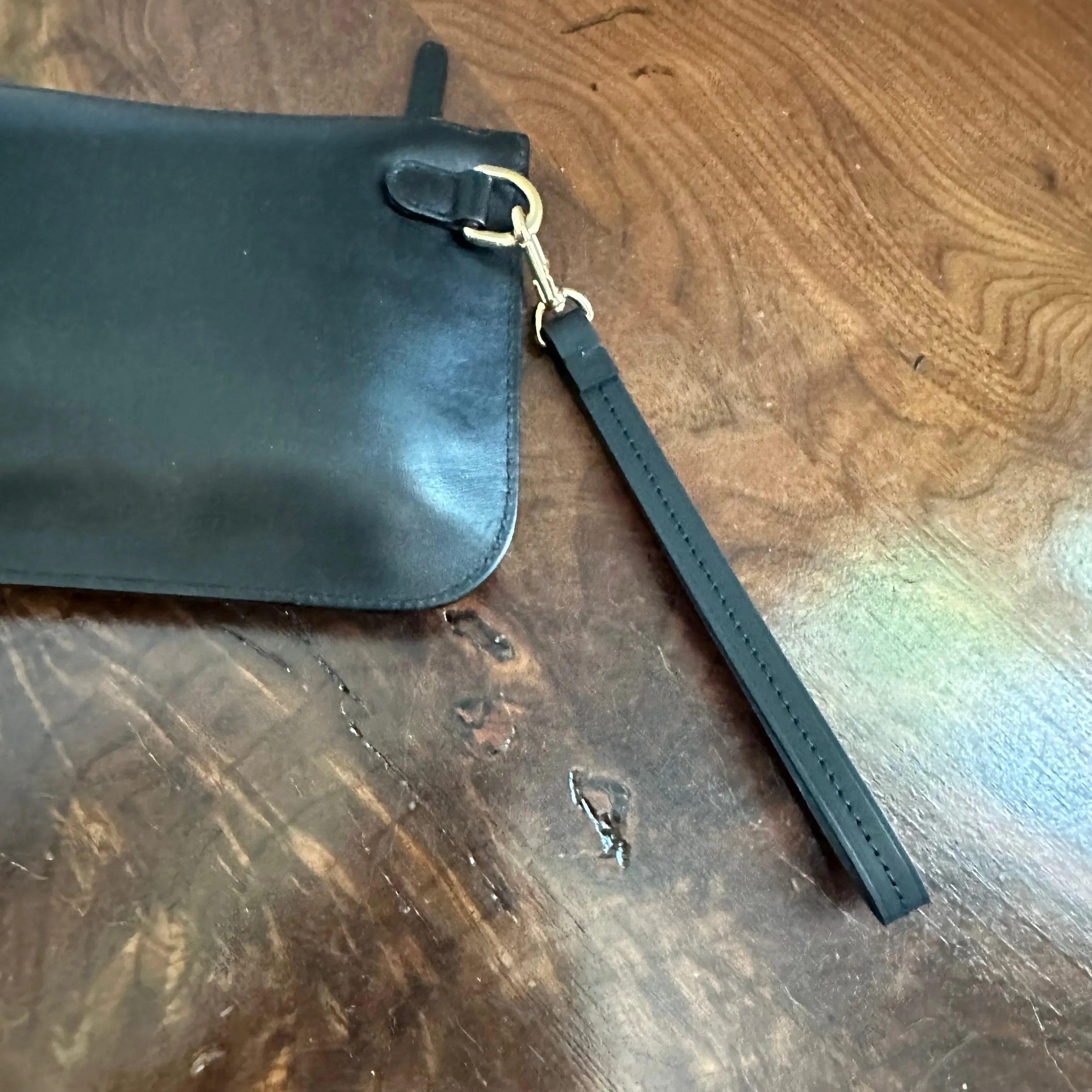 The Junco Wristlet - Vintage Leather Gucci in Black
