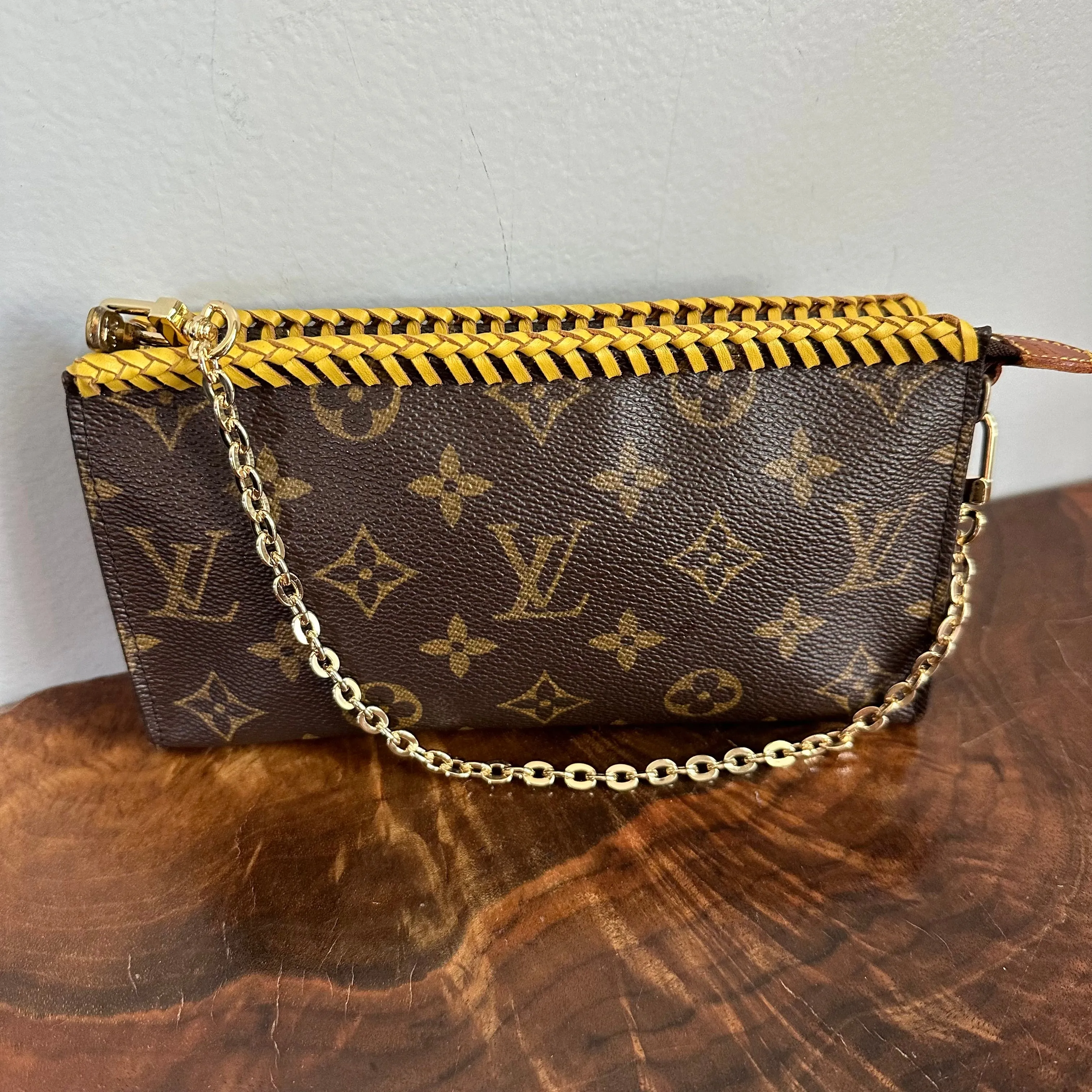 The Junco Wristlet - Vintage Monogram in Sunshine Yellow