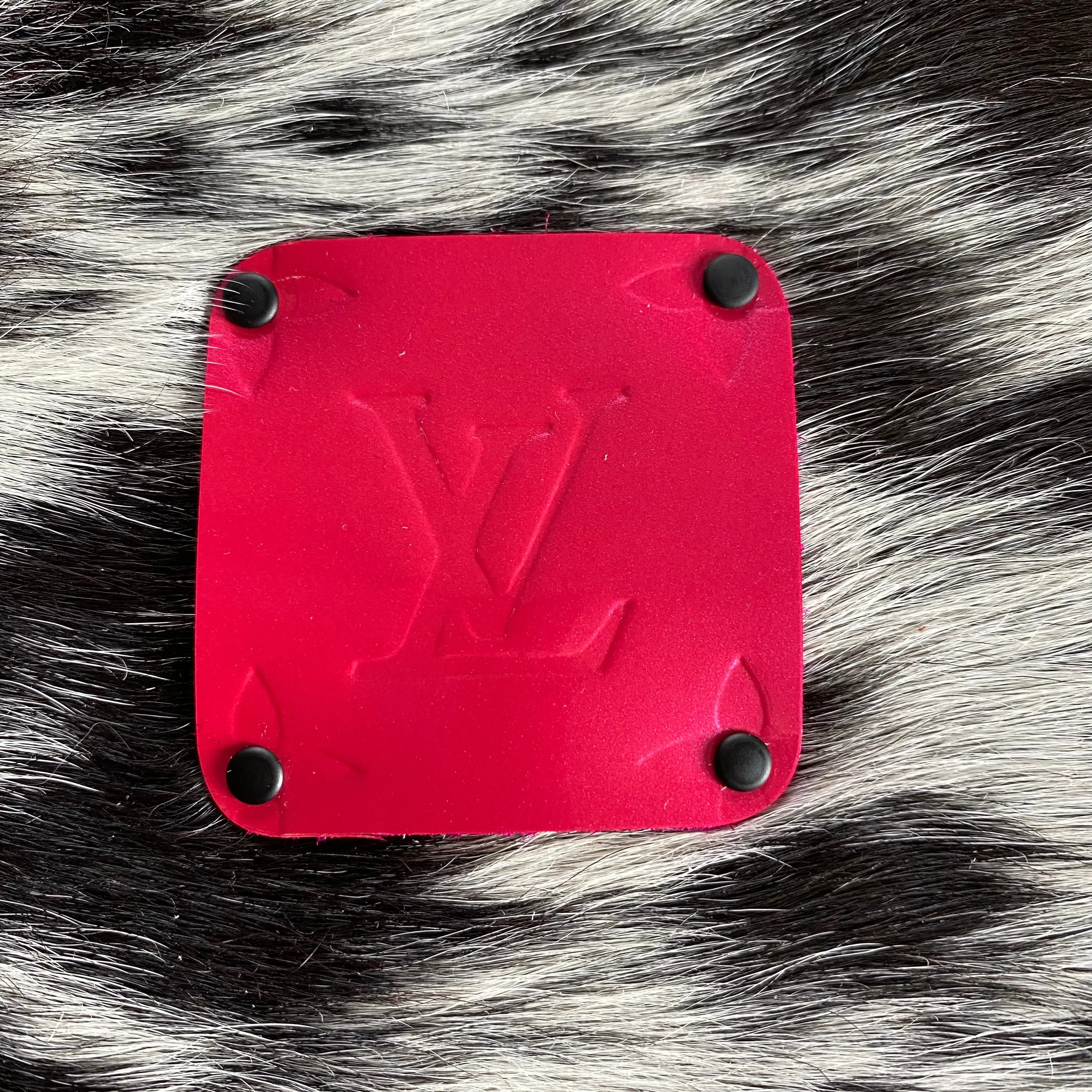 The Mockingbird - Black/White/Pink Hair on Hide Wristlet Bag