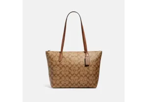 Zip Top Tote In Signature Canvas